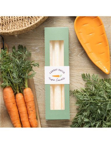 Set of 3 Carrot Patch Daisy Taper Candles CT_37925