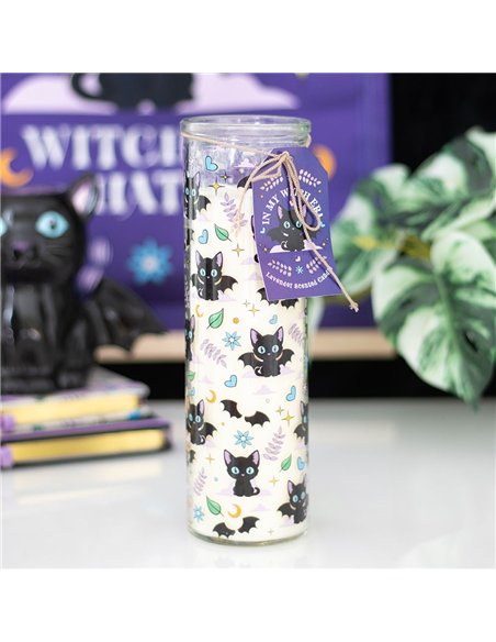 Cute and Creepy Cat Print Lavender Tube Candle CU_20326 - pic 134749 | FastDaddyshop