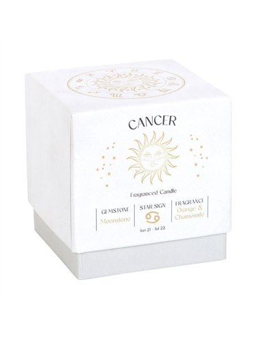 Cancer Orange & Chamomile Gemstone Zodiac Candle CE_86023
