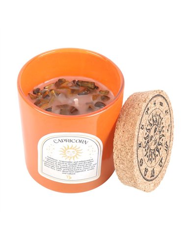 Capricorn Sandalwood & Jasmine Gemstone Zodiac Candle CE_86423