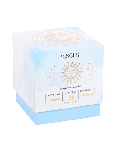 Pisces Gardenia Gemstone Zodiac Candle CE_86523
