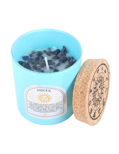 Pisces Gardenia Gemstone Zodiac Candle CE_86523