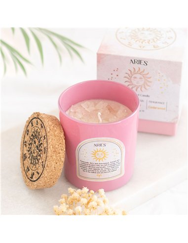 Aries Cedarwood Gemstone Zodiac Candle CE_86623