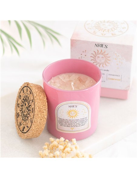 Aries Cedarwood Gemstone Zodiac Candle CE_86623 - pic 134779 | FastDaddyshop