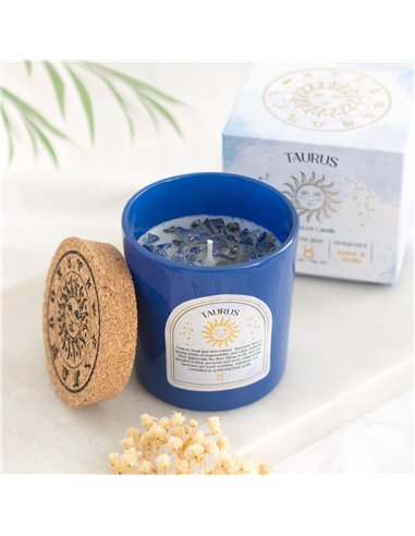 Taurus Amber & Vanilla Gemstone Zodiac Candle CE_86823