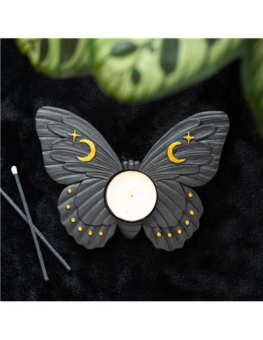 Black Moth Tealight Candle Holder CH_25124