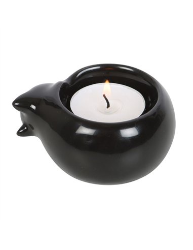Black Cat Ceramic Tealight Candle Holder CH_25324