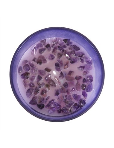 Third Eye Chakra Lavender Crystal Chip Candle CK_29023