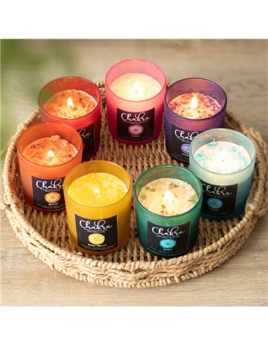 Solar Plexus Chakra Lemon Crystal Chip Candle CK_29323