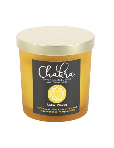 Solar Plexus Chakra Lemon Crystal Chip Candle CK_29323