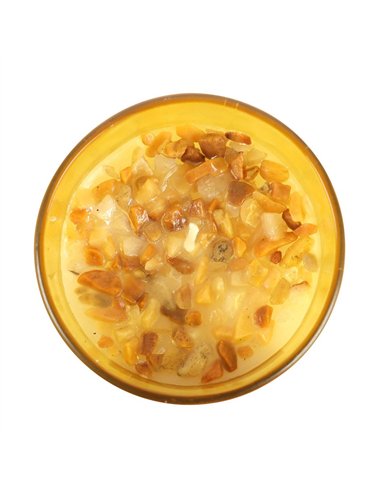 Solar Plexus Chakra Lemon Crystal Chip Candle CK_29323