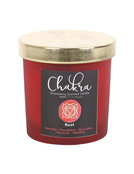 Root Chakra Strawberry Crystal Chip Candle CK_29423 - pic 134829 | FastDaddyshop