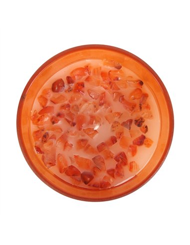 Sacral Chakra Orange Crystal Chip Candle CK_29523