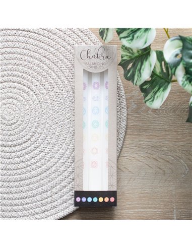 Set of 3 Chakra Balancing Taper Dinner Candles CK_37224