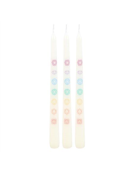 Set of 3 Chakra Balancing Taper Dinner Candles CK_37224 - pic 134839 | FastDaddyshop