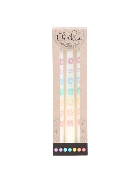 Set of 3 Chakra Balancing Taper Dinner Candles CK_37224 - pic 134840 | FastDaddyshop