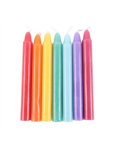 Pack of 14 Unscented Chakra Energy Candles CK_87124