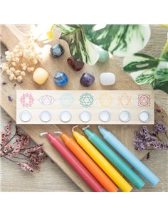 Seven Chakras Wooden Energy Candle Holder CK_87224 2