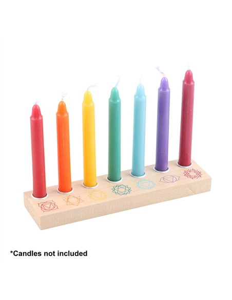 Seven Chakras Wooden Energy Candle Holder CK_87224 - pic 134852 | FastDaddyshop