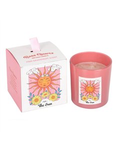 The Sun Rose Quartz Crystal Chip Candle CS_27024