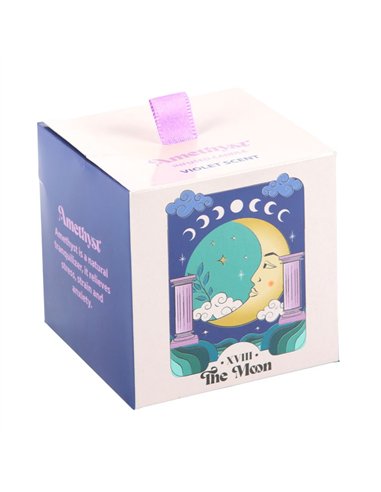 The Moon Amethyst Crystal Chip Candle CS_27124