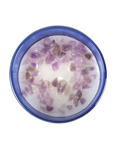 The Moon Amethyst Crystal Chip Candle CS_27124