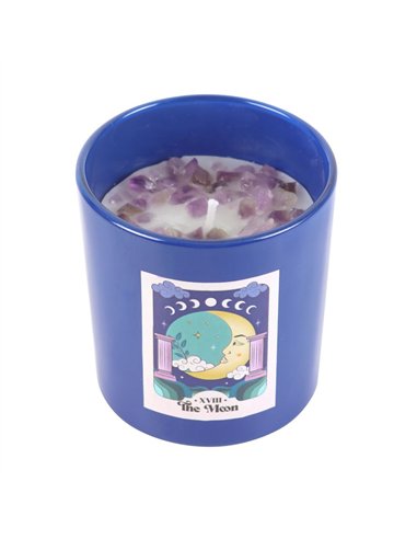 The Moon Amethyst Crystal Chip Candle CS_27124