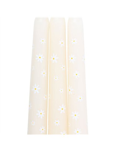 Set of 3 Carrot Patch Daisy Taper Candles CT_37925