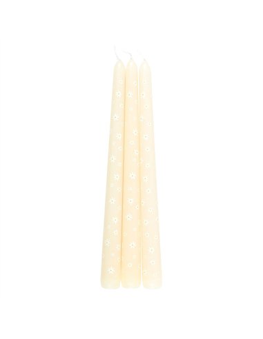 Set of 3 Carrot Patch Daisy Taper Candles CT_37925