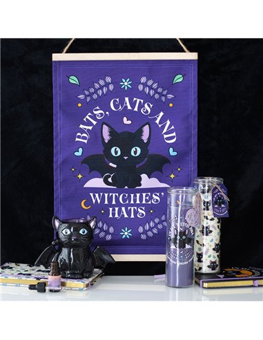 Cute and Creepy Cat Print Lavender Tube Candle CU_20326