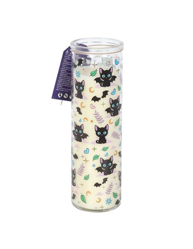 Cute and Creepy Cat Print Lavender Tube Candle CU_20326