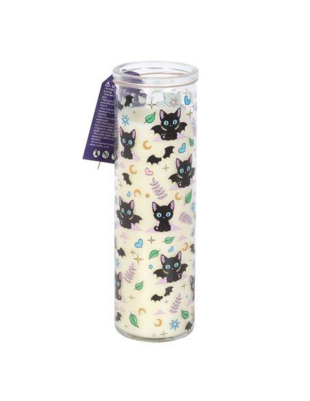 Cute and Creepy Cat Print Lavender Tube Candle CU_20326 - pic 134888 | FastDaddyshop