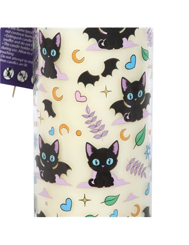 Cute and Creepy Cat Print Lavender Tube Candle CU_20326