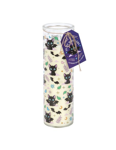 Cute and Creepy Cat Print Lavender Tube Candle CU_20326 - pic 134890 | FastDaddyshop
