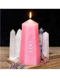 Love Crystal Candle with Rough Rose Quartz CW_92024 2