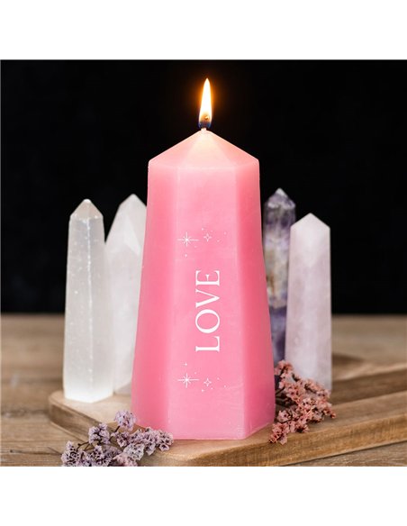 Love Crystal Candle with Rough Rose Quartz CW_92024 - pic 134893 | FastDaddyshop