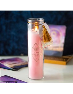 Mystic Rose Tube Candle with Rose Quartz Crystals ER_45625 2