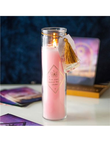 Mystic Rose Tube Candle with Rose Quartz Crystals ER_45625
