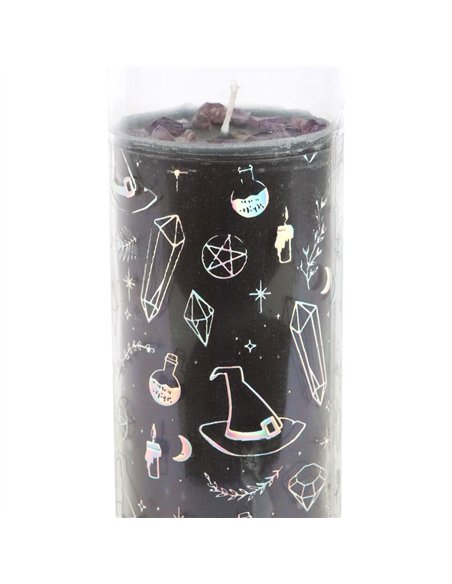 Crystal Witch Jasmine Tube Candle with Amethyst Chips CW_91824 - pic 134910 | FastDaddyshop