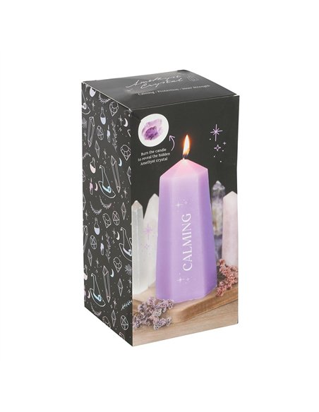 Calming Crystal Candle with Rough Amethyst CW_91924 - pic 134915 | FastDaddyshop