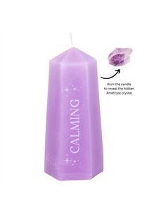 Calming Crystal Candle with Rough Amethyst CW_91924