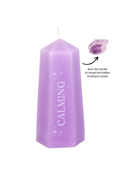 Calming Crystal Candle with Rough Amethyst CW_91924 - pic 134918 | FastDaddyshop