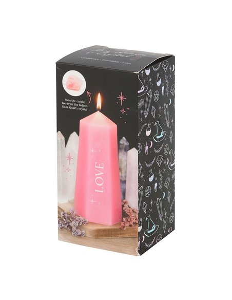 Love Crystal Candle with Rough Rose Quartz CW_92024 - pic 134920 | FastDaddyshop