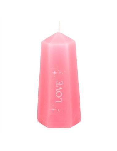 Love Crystal Candle with Rough Rose Quartz CW_92024