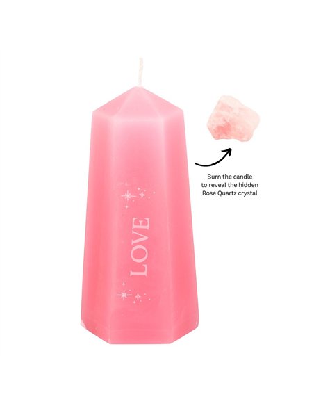 Love Crystal Candle with Rough Rose Quartz CW_92024 - pic 134923 | FastDaddyshop