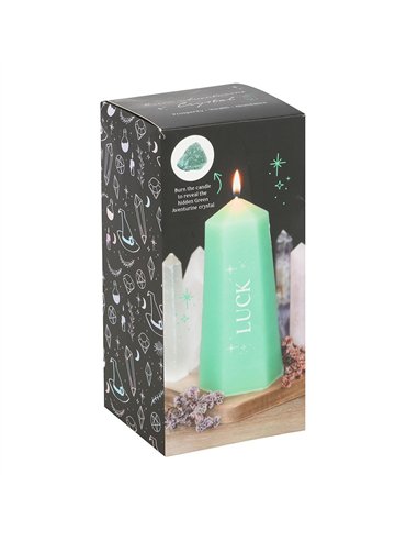 Luck Crystal Candle with Rough Green Aventurine CW_92124