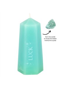 Luck Crystal Candle with Rough Green Aventurine CW_92124
