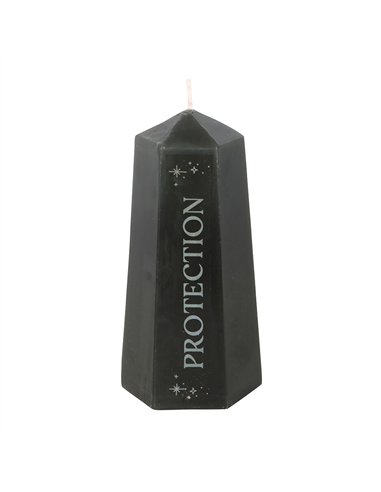 Protection Crystal Candle with Rough Black Obsidian CW_92224