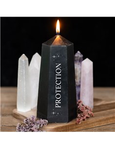 Protection Crystal Candle with Rough Black Obsidian CW_92224 2