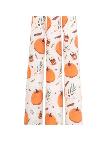 Set of 3 Pumpkin Taper Candles DY_77725